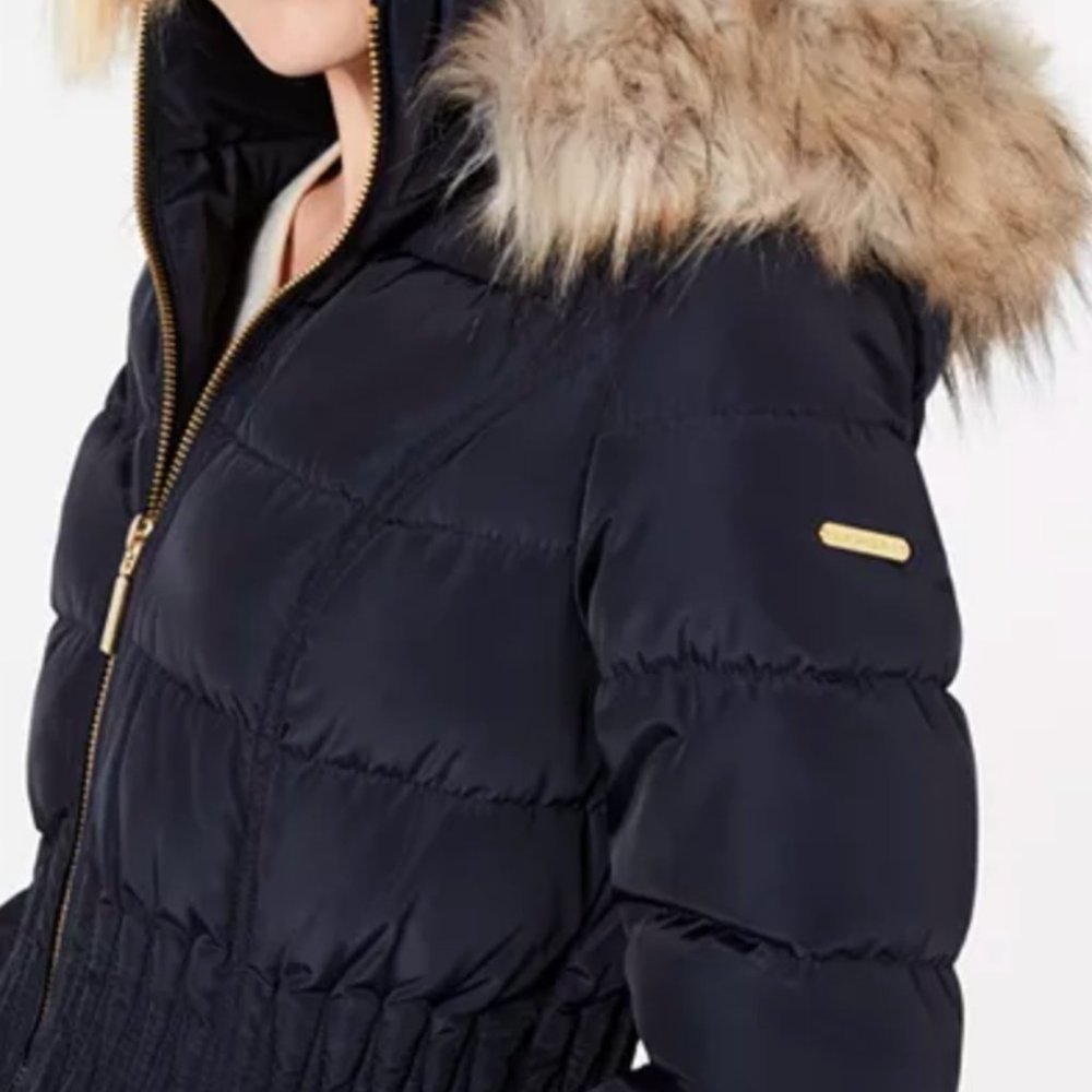 Laundry by Shelli Segal Faux-Fur-Trim Puffer Coat